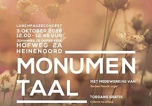 Zaterdag 3 oktober 2026 gratis lunchpauzeconcert in Heinenoord